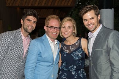 Justin Mikita, Jesse Tyler Ferguson, Jennifer Wesfeldt, and Andrew Rannells Photo