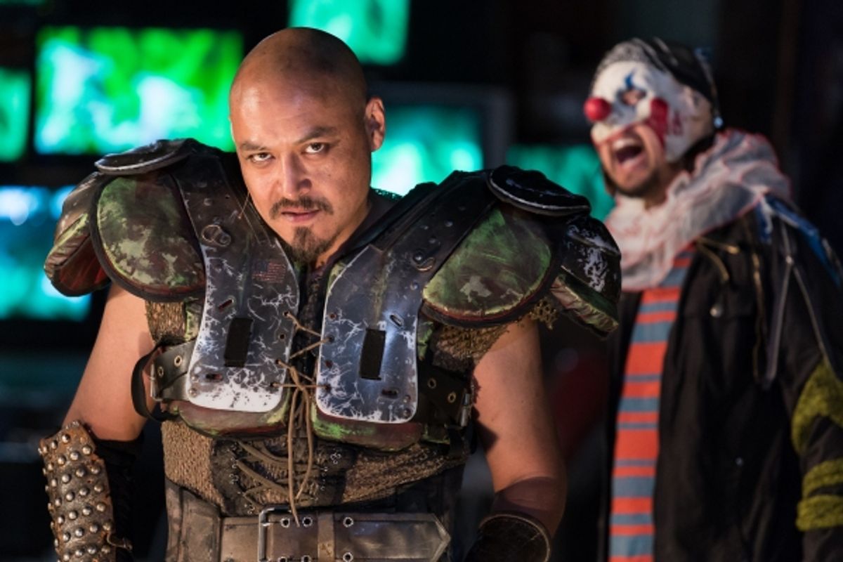 Kinan Valdez (left) as El Bravo and Robert Milz as Locos R Us at 