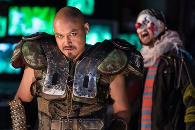 Kinan Valdez (left) as El Bravo and Robert Milz as Locos R Us Photo