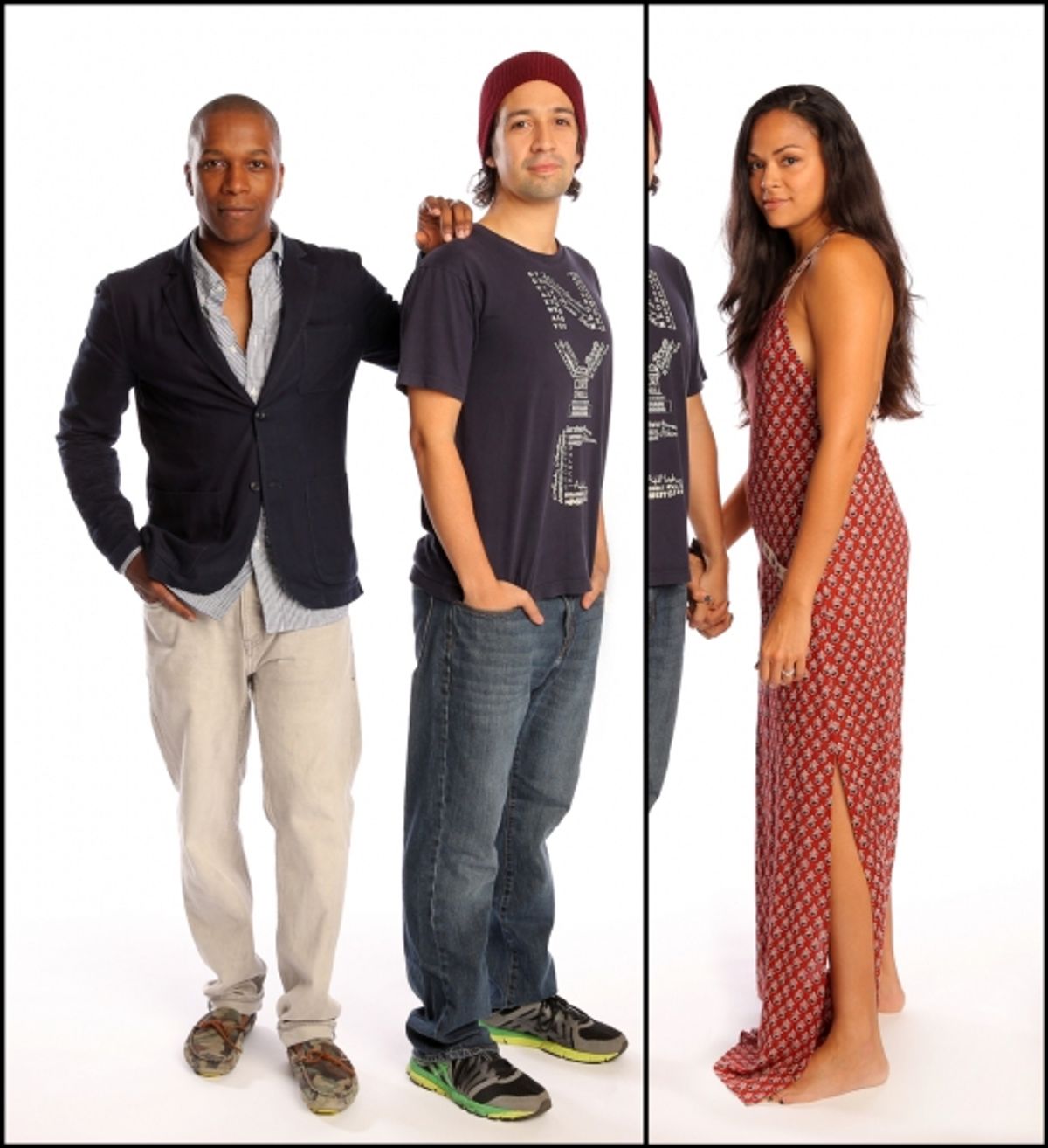 Leslie Odom Jr., Lin-Manuel Miranda and Karen Olivo at 