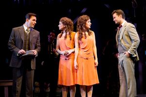 Ryan Silverman as Terry Connor, Emily Padgett as Daisy Hilton, Erin Davie as Violet H Photo