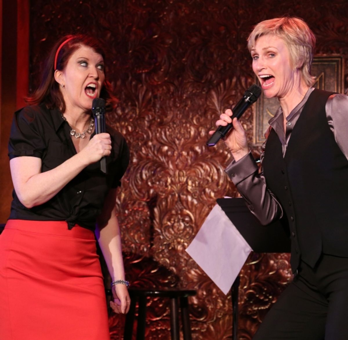 Kate Flannery and Jane Lynch at 