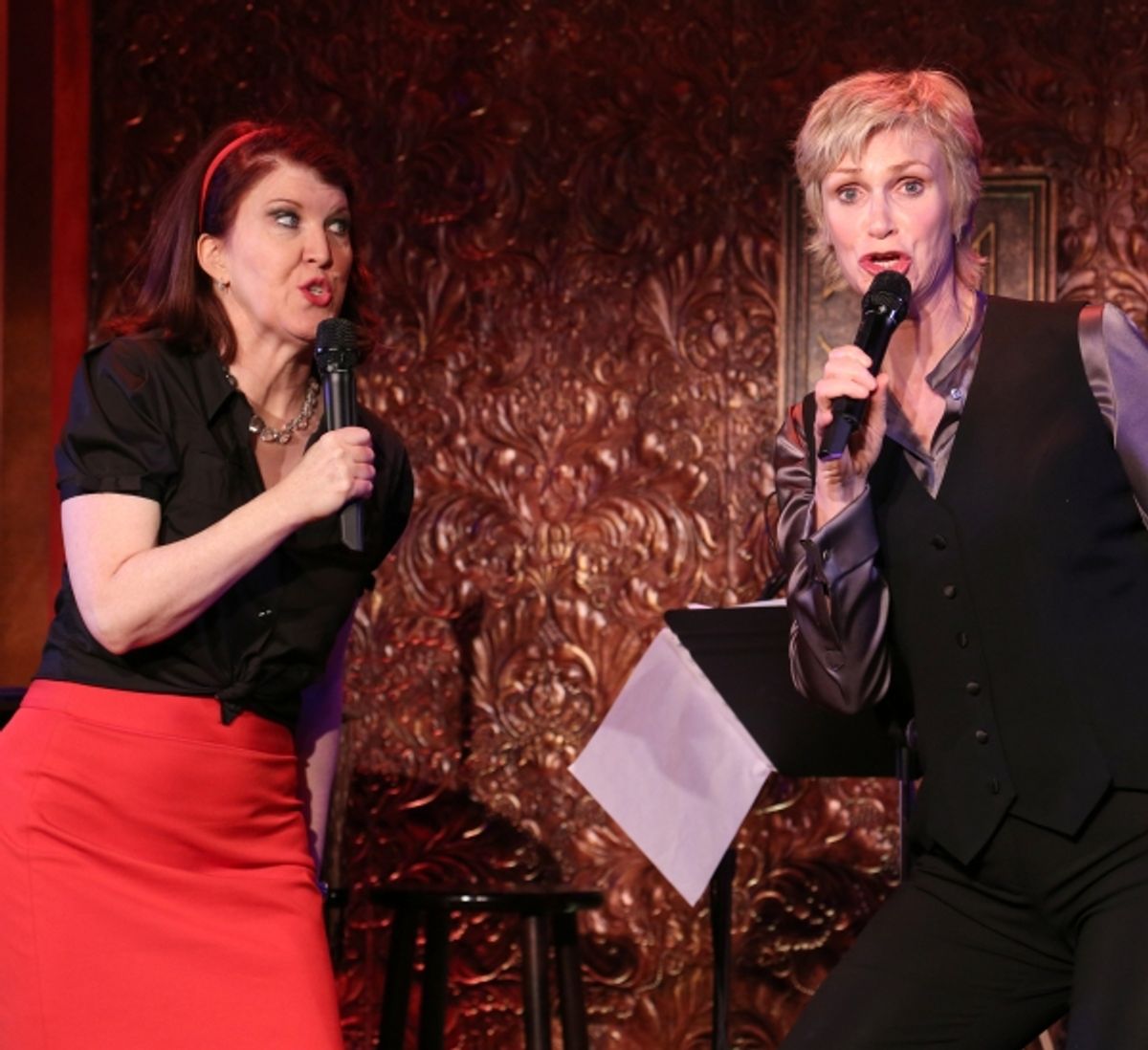 Kate Flannery and Jane Lynch at 