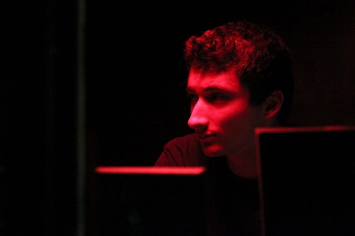 Production Assistant Josh Aber calls places for the preview performance. at Behind the Scenes with Joseph Assadourian and More in THE BULLPEN Off-Broadway