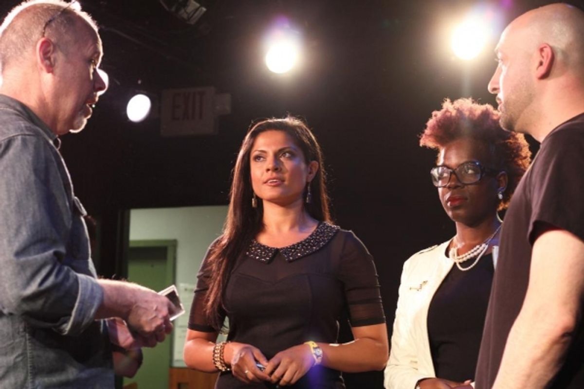 Actress Qurrat Ann Kadwani (center) of They Call Me Q dropped in to be a part of the action.  at 