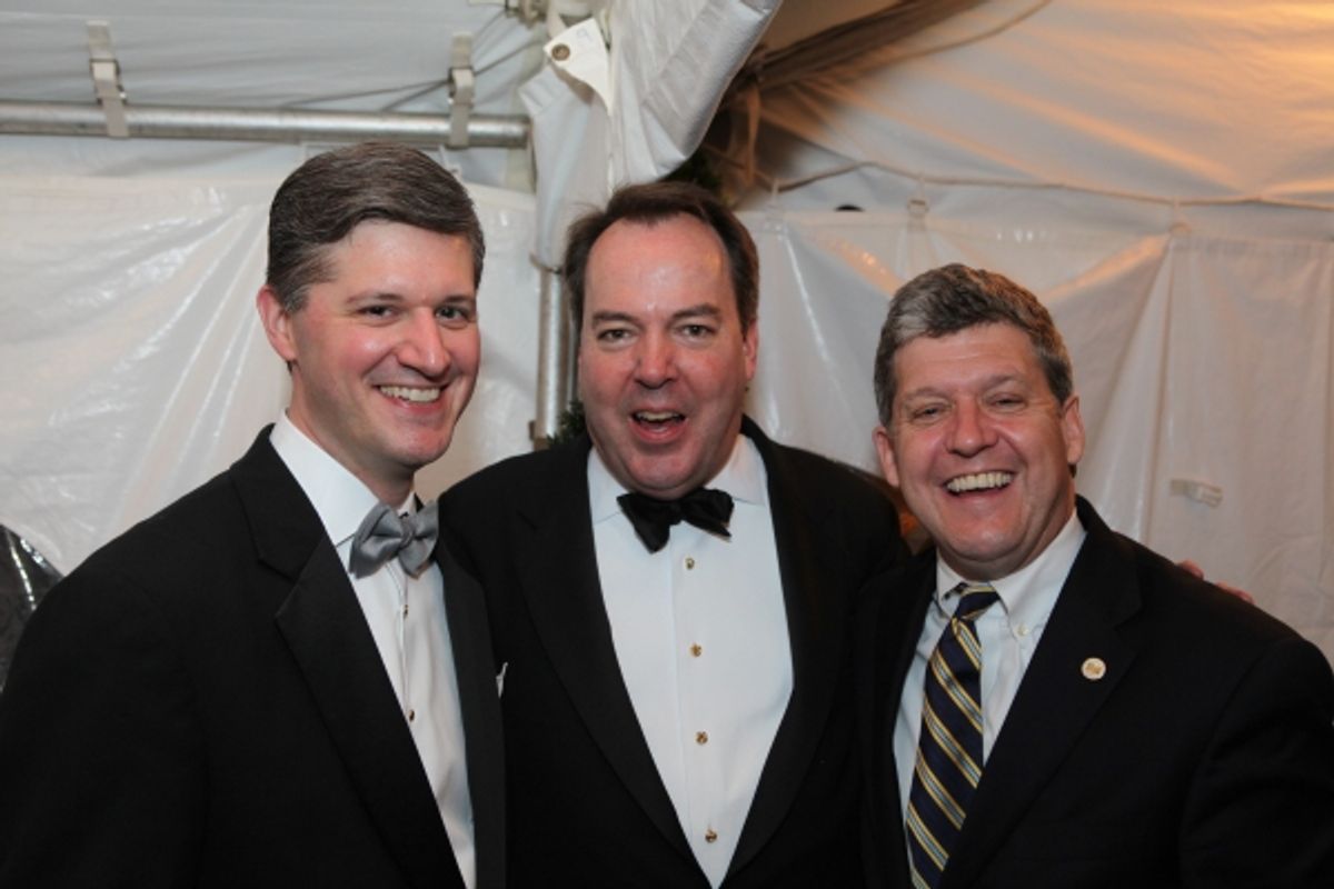 Mayor Scott Slifka, Chuck Coursey, and town council member Burke Doar support the Mayor''s Charity Ball. at 