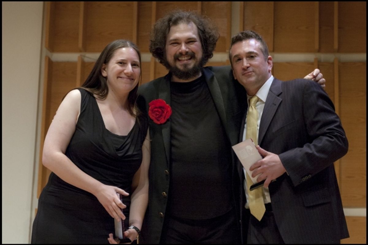 Justin Sayre with Grace Milzoff and Neil Schaier, AFC Volunteers given the Judy Award for their service at 