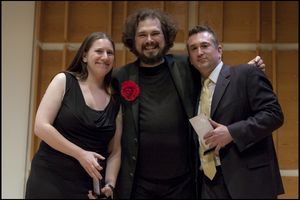 Justin Sayre with Grace Milzoff and Neil Schaier, AFC Volunteers given the Judy Award Photo
