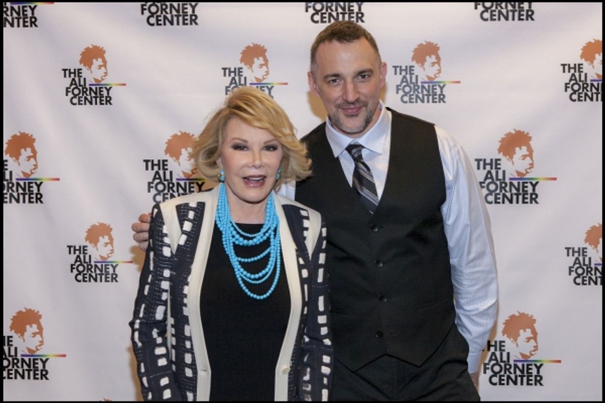 Joan Rivers and Ali Forney Center Founder Carl Siciliano at 