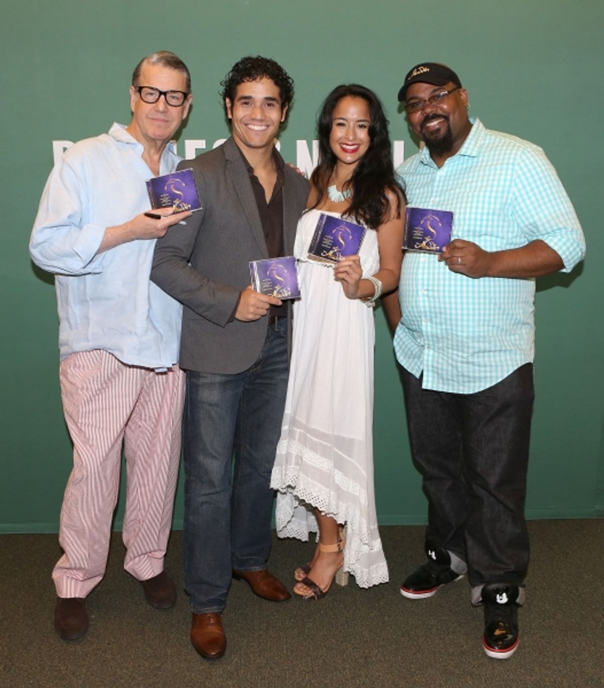 Jonathan Freeman, Adam Jacobs, Courtney Reed and James Monroe Iglehart at 