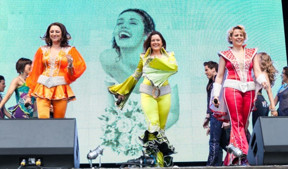 Cast of Mamma Mia Kim Ismay Dainne Pilkinton Rebecca Lock at 