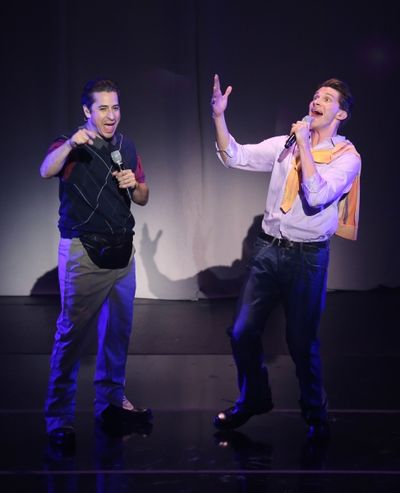 Matthew Saldivar and Joey Taranto perform in  ''Rock Hard!'' Photo