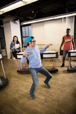 Foreground: Alexander Ferguson. Background: Alison Lea Bender, KhrisDavis. @ BroadwayWorld Foreground: Alexander Ferguson. Background: Alison Lea Bender, KhrisDavis. Photo