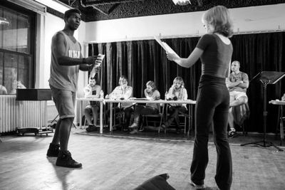 Foreground: Khris Davis, Alyse Alan Louis.  Background: Dan Marshall,Julian Blackmore Photo