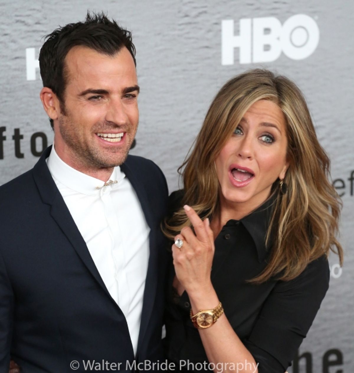 Justin Theroux and Jennifer Aniston at 