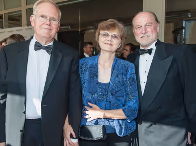 Event co-chair Bill Coughran, Bridget Coughran, TheatreWorks Artistic Director Robert Photo