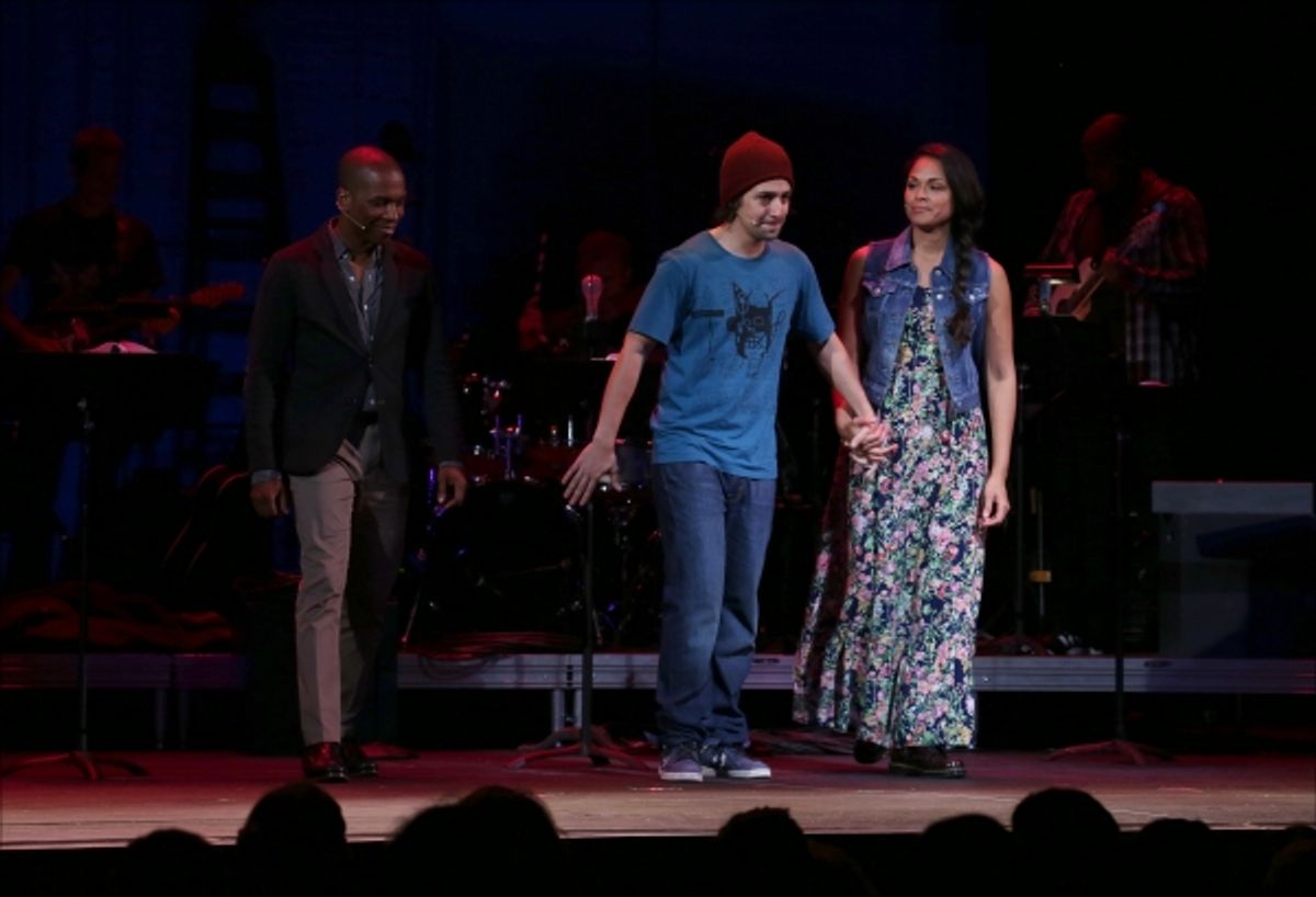 Leslie Odom Jr., Lin-Manuel Miranda and Karen Olivo  at 