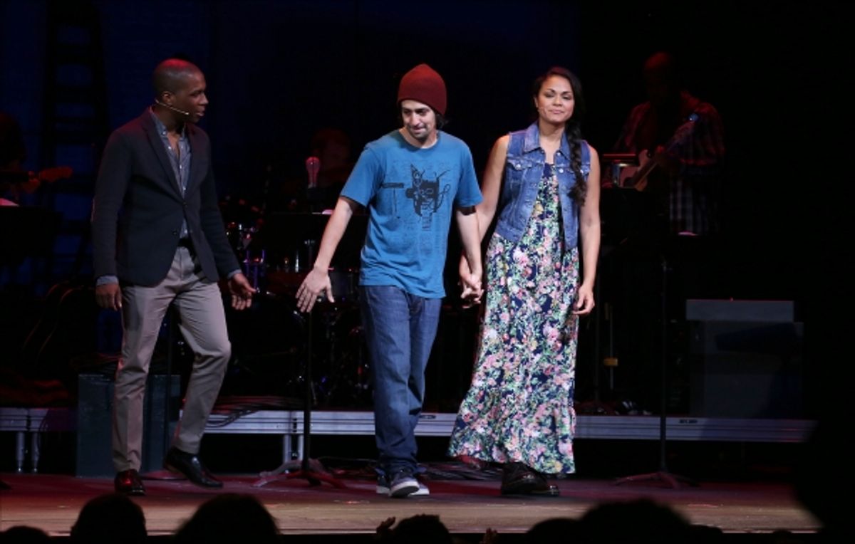 Leslie Odom Jr., Lin-Manuel Miranda and Karen Olivo  at 
