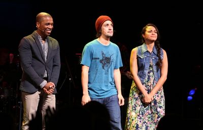 Leslie Odom Jr., Lin-Manuel Miranda and Karen Olivo  Photo