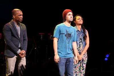 Leslie Odom Jr., Lin-Manuel Miranda and Karen Olivo  Photo