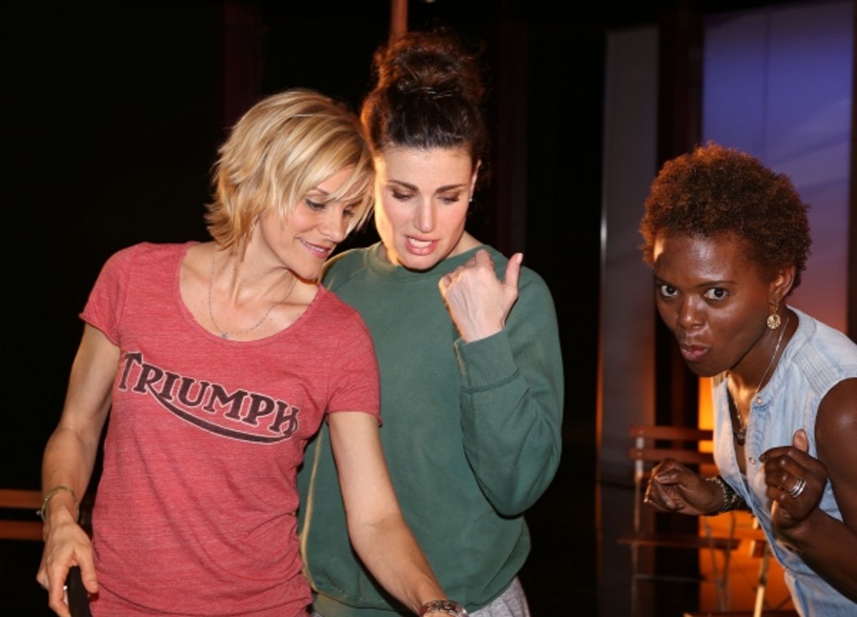 Jenn Colella, Idina Menzel and LaChanze with the ensemble cast  at 