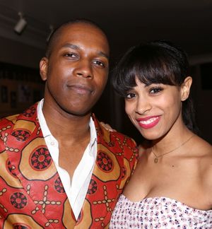 Leslie Odom Jr. and wife Nicolette Robinson @ BroadwayWorld Leslie Odom Jr. and wife Nicolette Robinson Photo