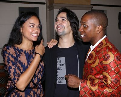 Karen Olivo, Lin-Manuel Miranda and Leslie Odom Jr.  Photo