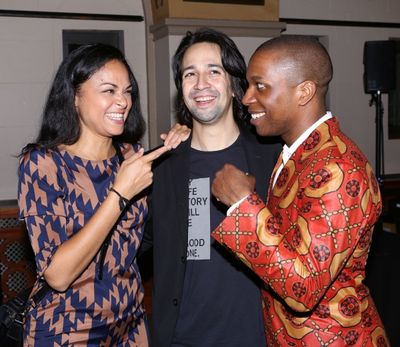 Karen Olivo, Lin-Manuel Miranda and Leslie Odom Jr.  Photo