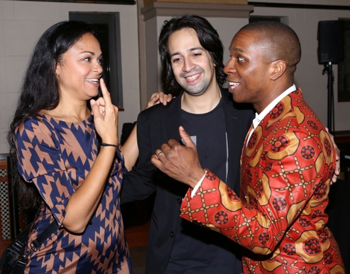 Karen Olivo, Lin-Manuel Miranda and Leslie Odom Jr.  at 
