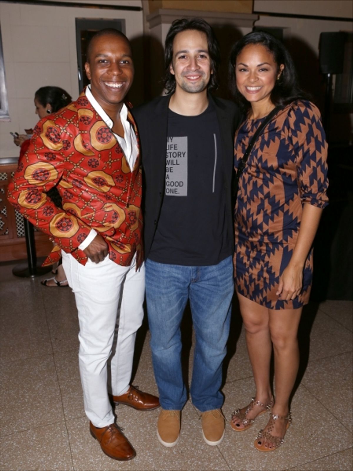 Leslie Odom Jr., Lin-Manuel Miranda and Karen Olivo  at 