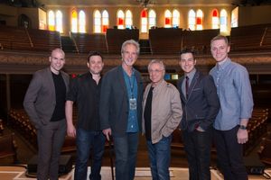 Streetlamp Singers Michael Cunio & Michael Ingersoll, Center: Bob Gaudio & Frankie Valli, Streetlamp Singers Christopher Kale Jones & Shonn Wiley @ BroadwayWorld Streetlamp Singers Michael Cunio & Michael Ingersoll, Center: Bob Gaudio & Frankie Va Photo