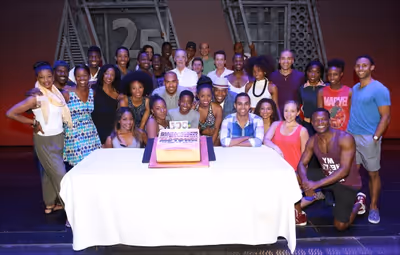 Josh Tower and Krystal Joy Brown with director Charles Randolph-Wright and the cast  Photo