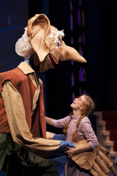 The BFG (James Konicek) and Sophie (Megan Graves)  Photo