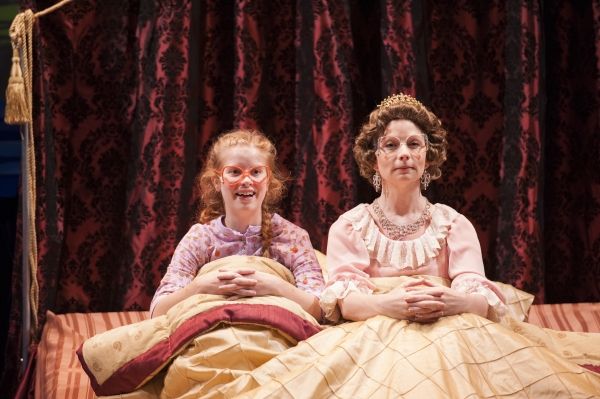 Sophie (L-Megan Graves) assures the Queen of England (R-Susan Lynskey) that she and t Photo