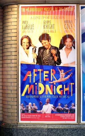 Billboard for ''After Midnight'' starring Patti Labelle, Gladys Knight and Natalie Cole as the special guest stars i''After Midnight'' at the Brooks Atkinson Theatre on June 29, 2014 in New York City. @ BroadwayWorld Billboard for ''After Midnight'' starring Patti Labelle, Gladys Knight and Natalie Co Photo