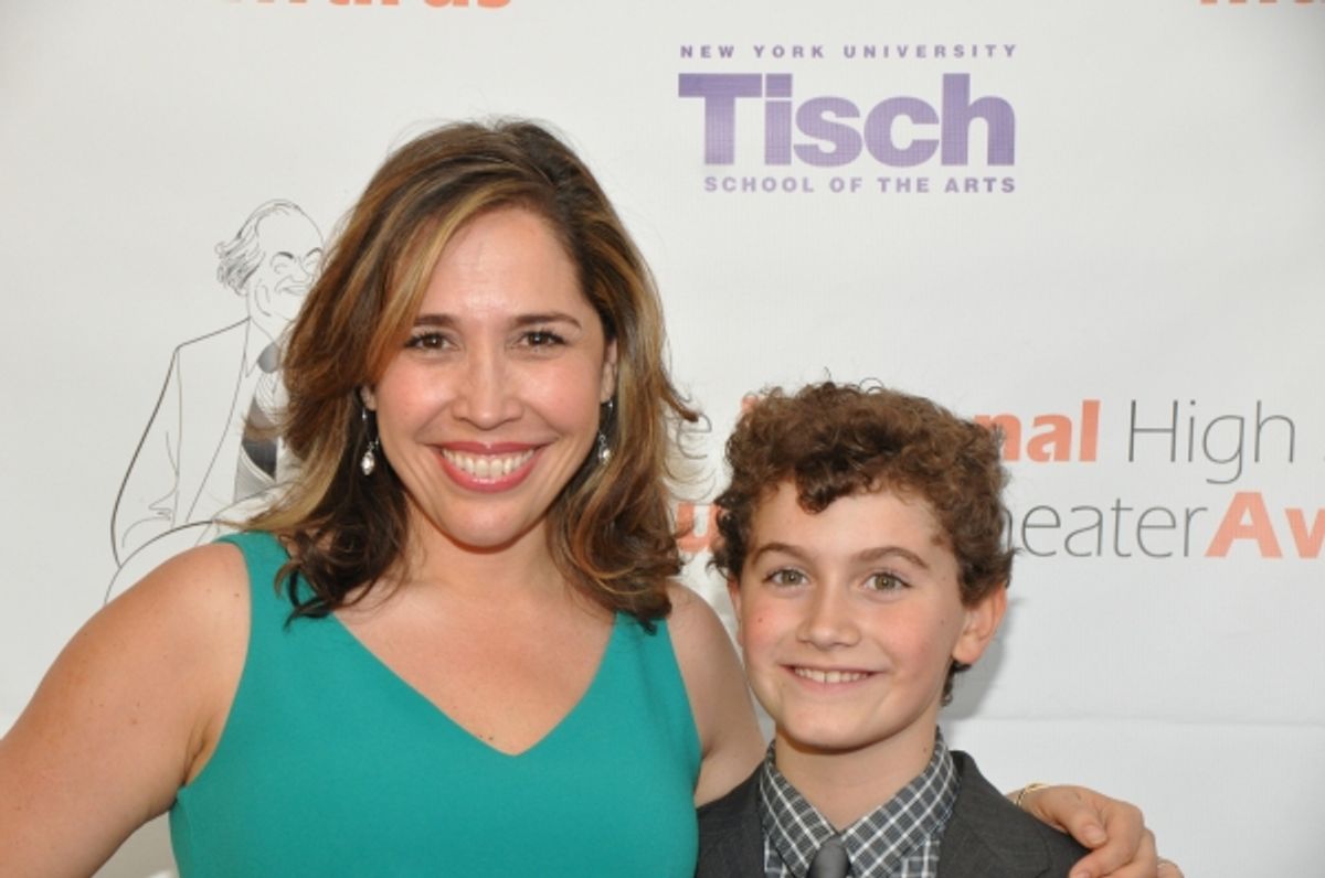 Andrea Burns and her sonHudson Flynn at 