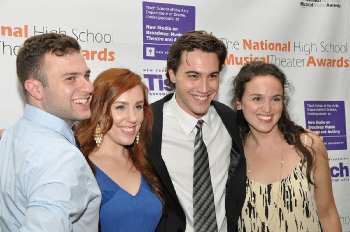 Ryan McCartan with friends-Meryn Beckell, Alison McCartan and Trey Harrington at 