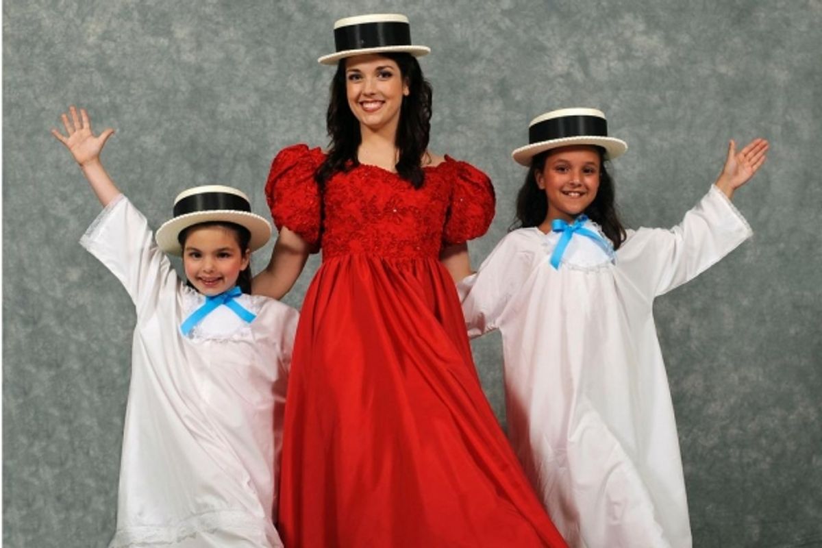 Starring in the role made famous by Judy Garland is Colleen McDonald, center, of East Windsor as Esther; also pictured are Shealyn Davis, left, of Newtown, Pa., as Tootie and Makenna Katz of West Windsor as Agnes.  at 