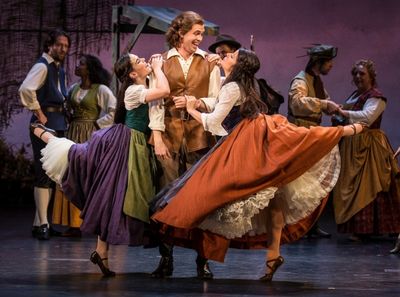 Emma Rosenthal (Ensemble), Jordan Brown (Charlie Dalrymple) and Courtney Cerny (Ensem Photo