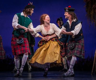Jamy Meek (Ensemble), Maggie Portman (Meg Brockie) and Richard Strimer (Ensemble) Photo