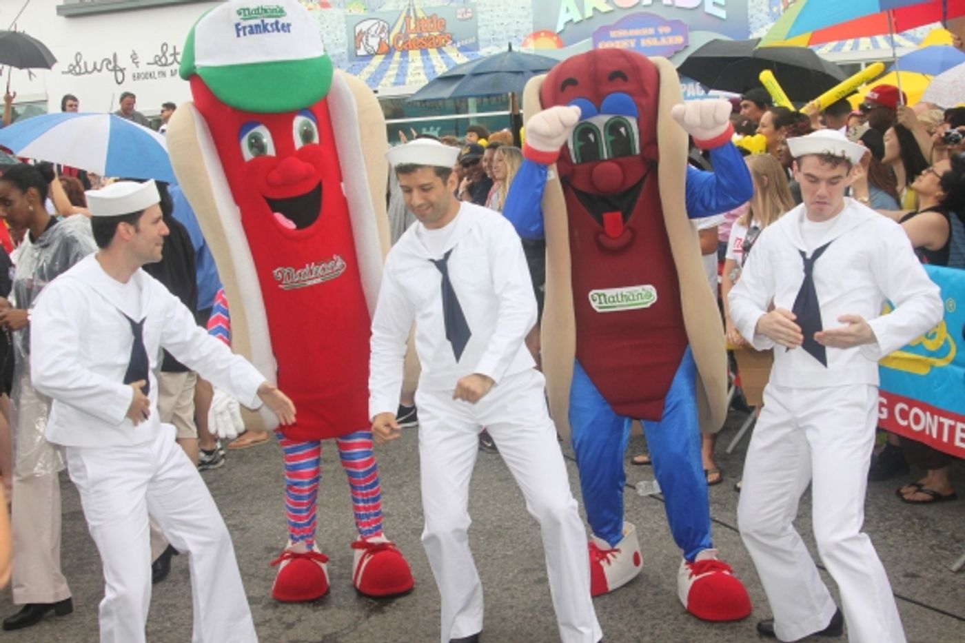 Exclusive Photo Coverage: ON THE TOWN Stars Perform at Nathan's Fourth of July Hot Dog Eating Contest! Image