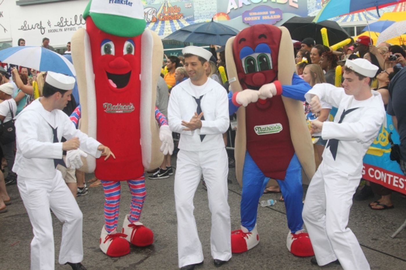 Exclusive Photo Coverage: ON THE TOWN Stars Perform at Nathan's Fourth of July Hot Dog Eating Contest! Image