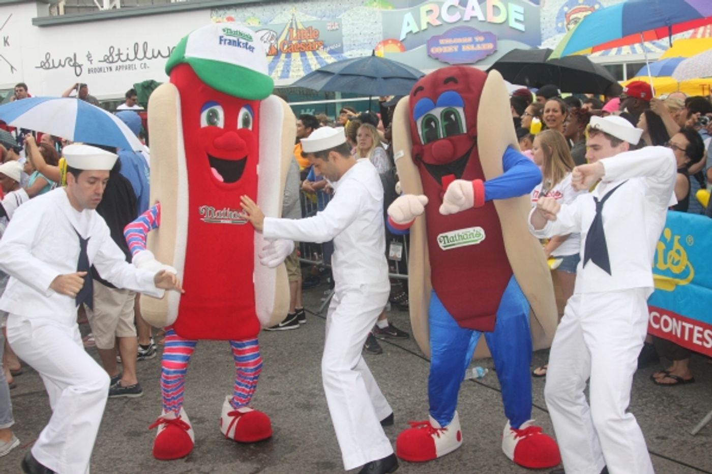 Exclusive Photo Coverage: ON THE TOWN Stars Perform at Nathan's Fourth of July Hot Dog Eating Contest! Image
