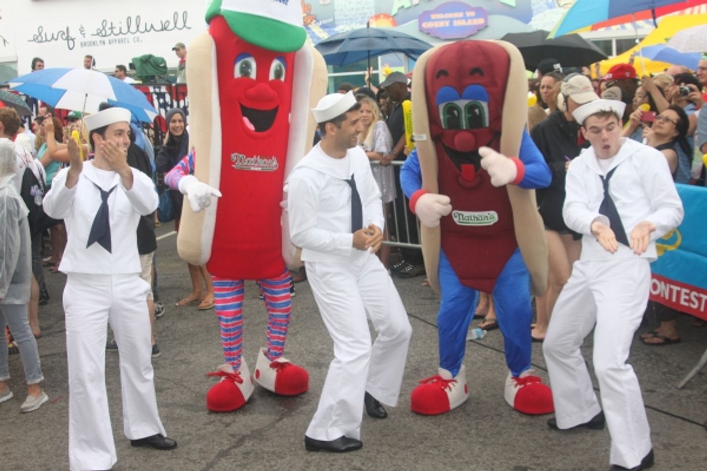 Exclusive Photo Coverage: ON THE TOWN Stars Perform at Nathan's Fourth of July Hot Dog Eating Contest! Image