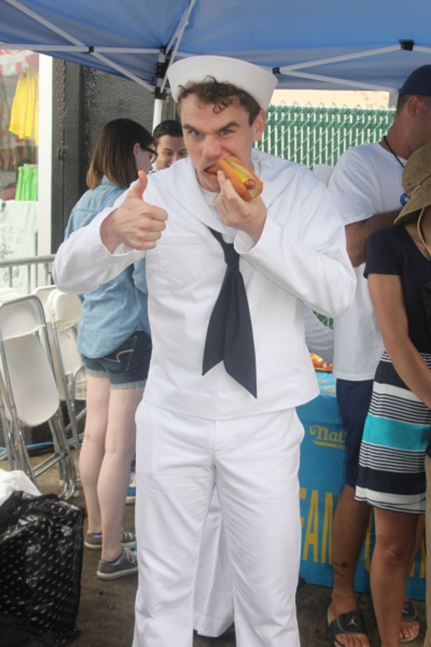 Exclusive Photo Coverage: ON THE TOWN Stars Perform at Nathan's Fourth of July Hot Dog Eating Contest! Image