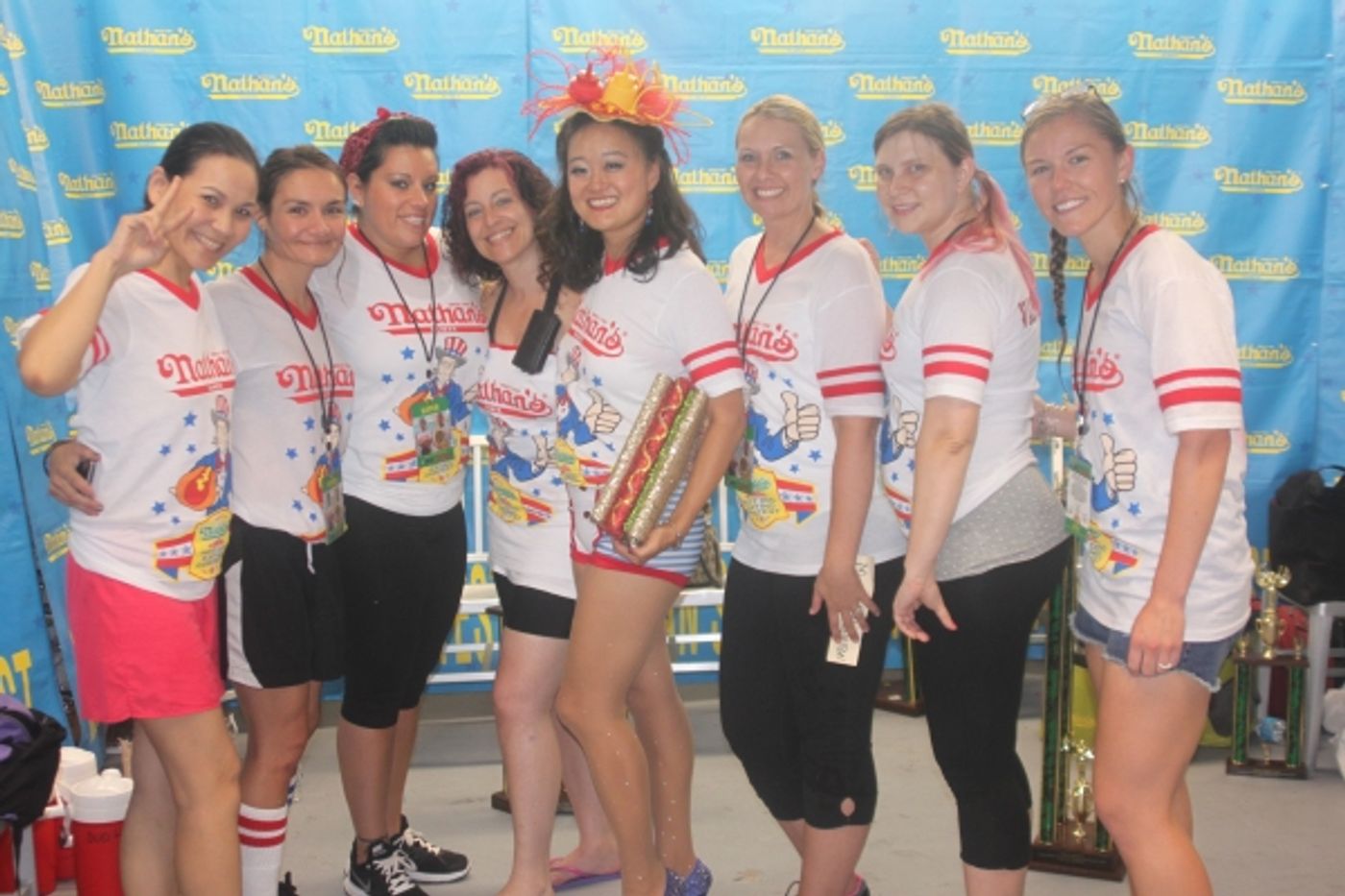 Exclusive Photo Coverage: ON THE TOWN Stars Perform at Nathan's Fourth of July Hot Dog Eating Contest! Image