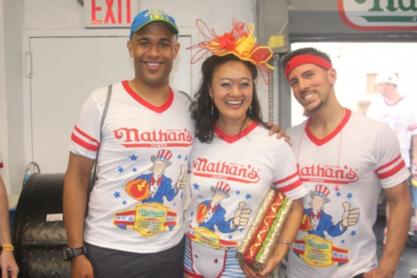 Exclusive Photo Coverage: ON THE TOWN Stars Perform at Nathan's Fourth of July Hot Dog Eating Contest! Image
