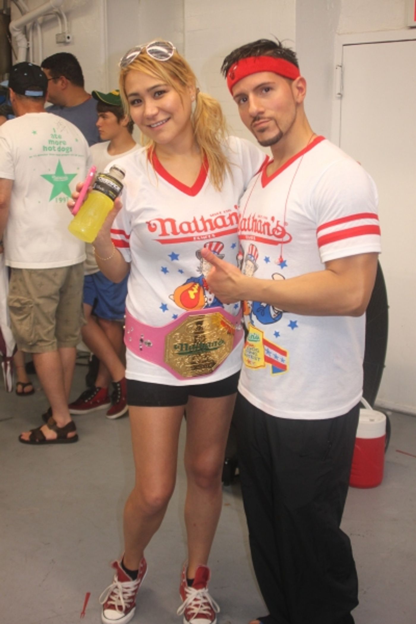 Exclusive Photo Coverage: ON THE TOWN Stars Perform at Nathan's Fourth of July Hot Dog Eating Contest! Image