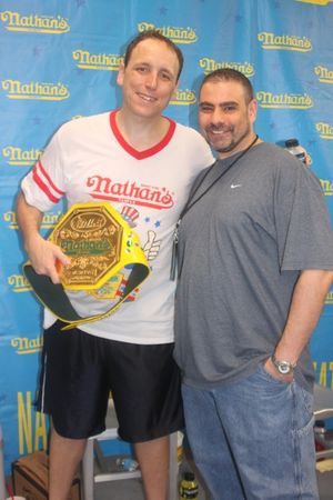 Joey Chestnut and Micky Aruty Photo