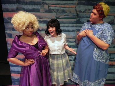 Zoe Lathan (Motormouth), Angela DiCocco (Tracy) and Daniel Mollett (Edna) Photo